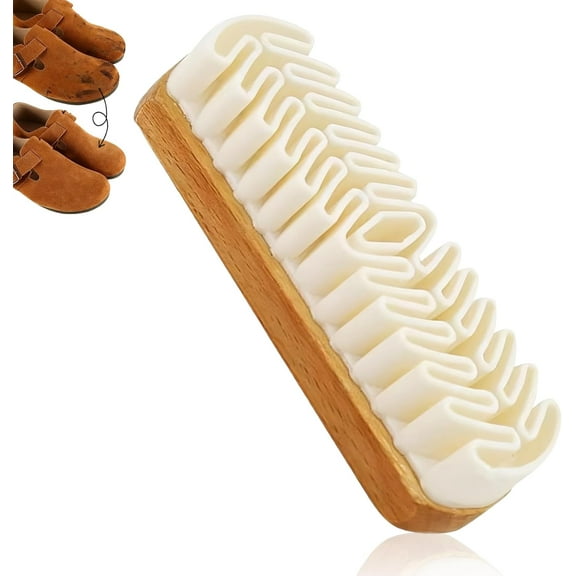 Suede Shoe Brush and Eraser, 2025 New Suede Brush and Eraser, Soft Suede Shoe Brush Cleaner, Suede Cleaning Brush for Shoes, Bags, Jacket, Purse, Sofa with Wooden Handle, Stain Eraser