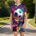 thumbnail image 4 of Sentuca Boys Outfit Sets Graphic Tees Hooded Short Sleeve and Shorts 2 Piece Sets Kids Summer Clothes Size 13-14 Years, 4 of 7