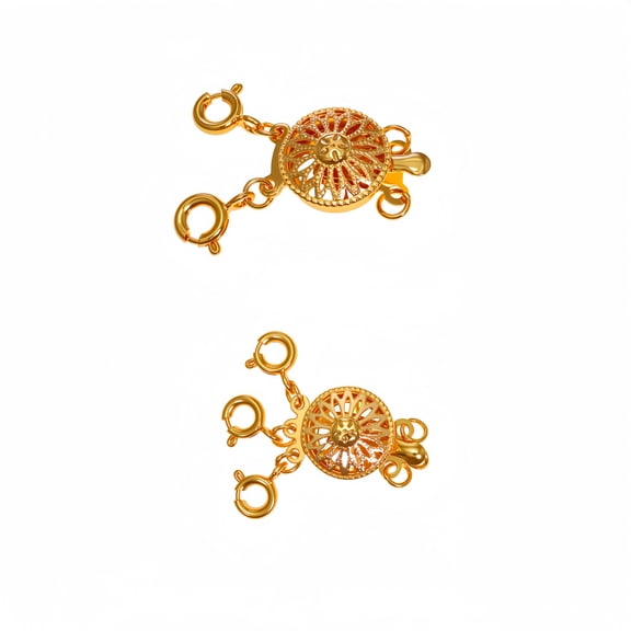 Necklace Connectors for Multiple Necklaces,Necklace Layering Clasps 14K Gold Plated Brass Bracelet Extension Chain