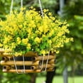 thumbnail image 6 of RECUTMS 8 Bundles Artificial Fake Flowers,Faux Outdoor Plastic Plants UV Resistant Shrubs Fake Plants Indoor Decorations(Yellow), 6 of 8