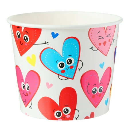 Way To Celebrate Valentine's Day Paper Tub, Hearts Characters