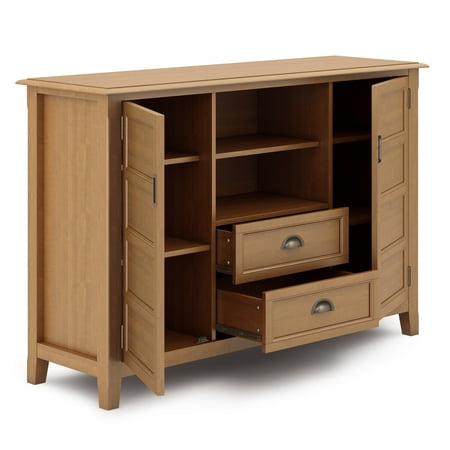 Simpli Home - Burlington Traditional Wide TV Media Stand for Most TVs up to 60" - Light Golden Brown