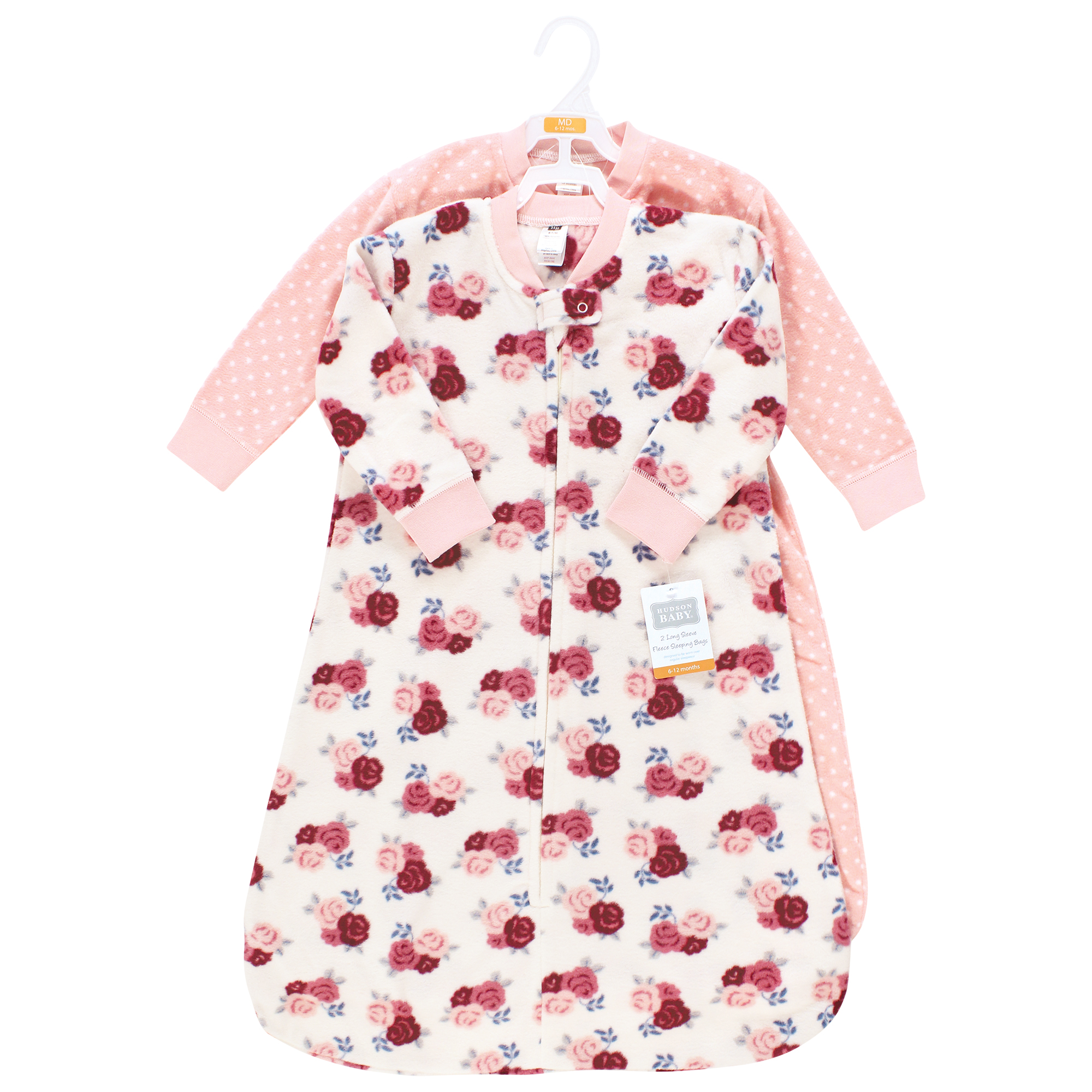 Hudson Baby Infant Girl Long-Sleeve Fleece Sleeping Bag, Floral, 18-24 Months