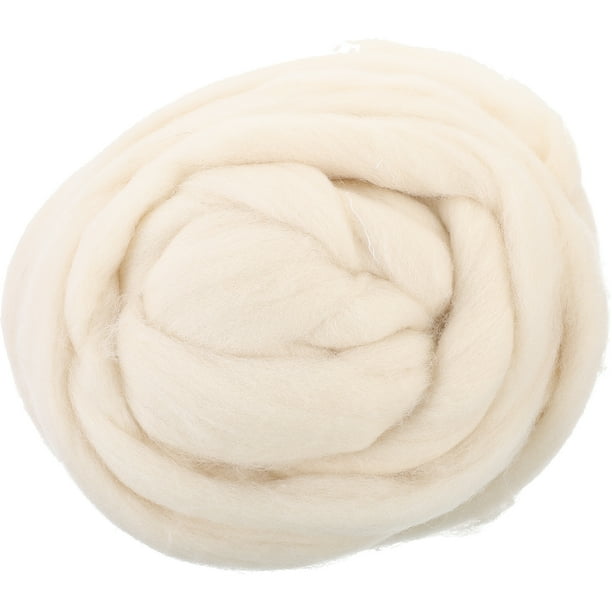 Roving Natural Lana Roving Fiber Spin Felt Crafts Aguja Fieltro 200g (Galatea)