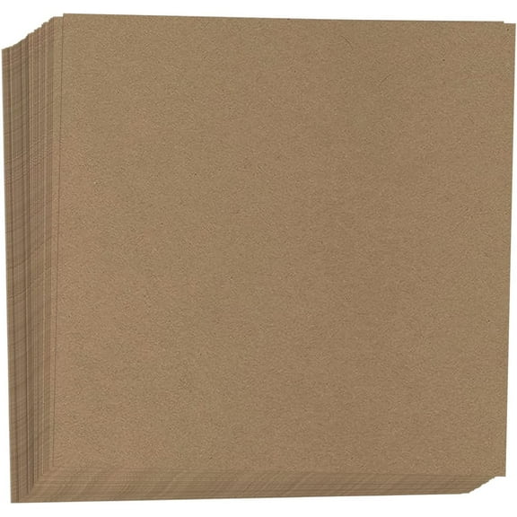Hamilco Brown Colored Kraft Cardstock Scrapbook Paper 12x12 Heavy Weight 80 lb Cover  25 Pack