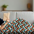 thumbnail image 3 of Mid Century Soft Flannel Fleece Blanket, Herringbone Pattern in Retro Colors Simple Funky Design of Classic Mosaic Tile, Cozy Plush for Indoor and Outdoor Use, 50" x 60", Multicolor, by Ambesonne, 3 of 5