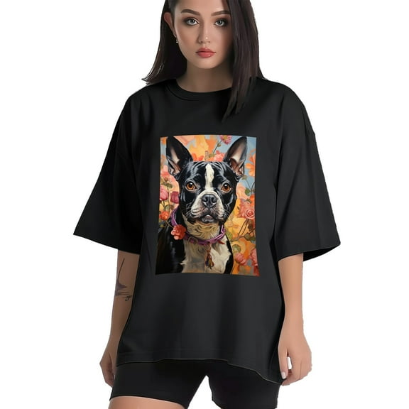 Plus Size Shirt for Women Black Tops for Women Short Sleeves Shirt for Women Dog T Shirt Crewneck Shirt for Women XS