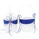 thumbnail image 2 of Amajoy 2pcs Beach Wedding Flower Girl Basket White y Royal Blue Flower Basket con doble corazón Decoración de diamantes de imitación Amajoy Ver descripción, 2 of 2