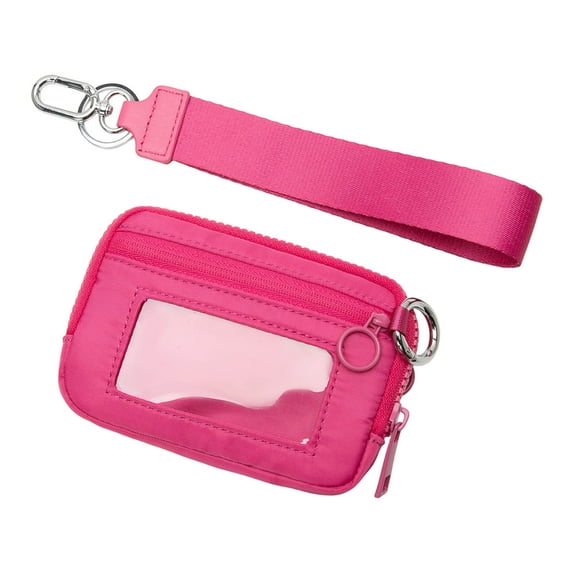 HomeKingdee The Wallet 2nd Gen, The Pouch Wristlet Zip Card Case With ID Window, Women'S Waterproof Nylon Keychain Wallet