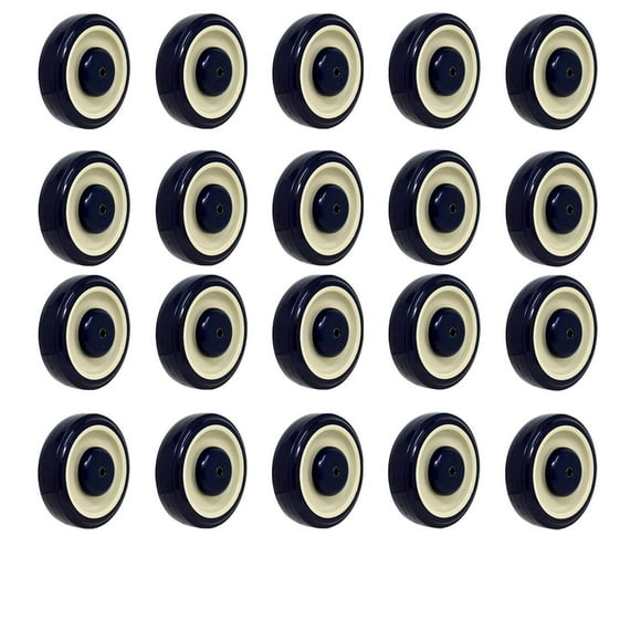 SYRATION 5" 20 Pack Polyurethane Stepped and Full Tread Face w/Double Ball Bearing Shopping Cart Wheel 5000 lbs Total Capacity