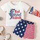 thumbnail image 2 of Conjunto de dos piezas de camiseta y pantalones cortos de verano para niño con estampado de letras del Día de la Independencia., 2 of 8