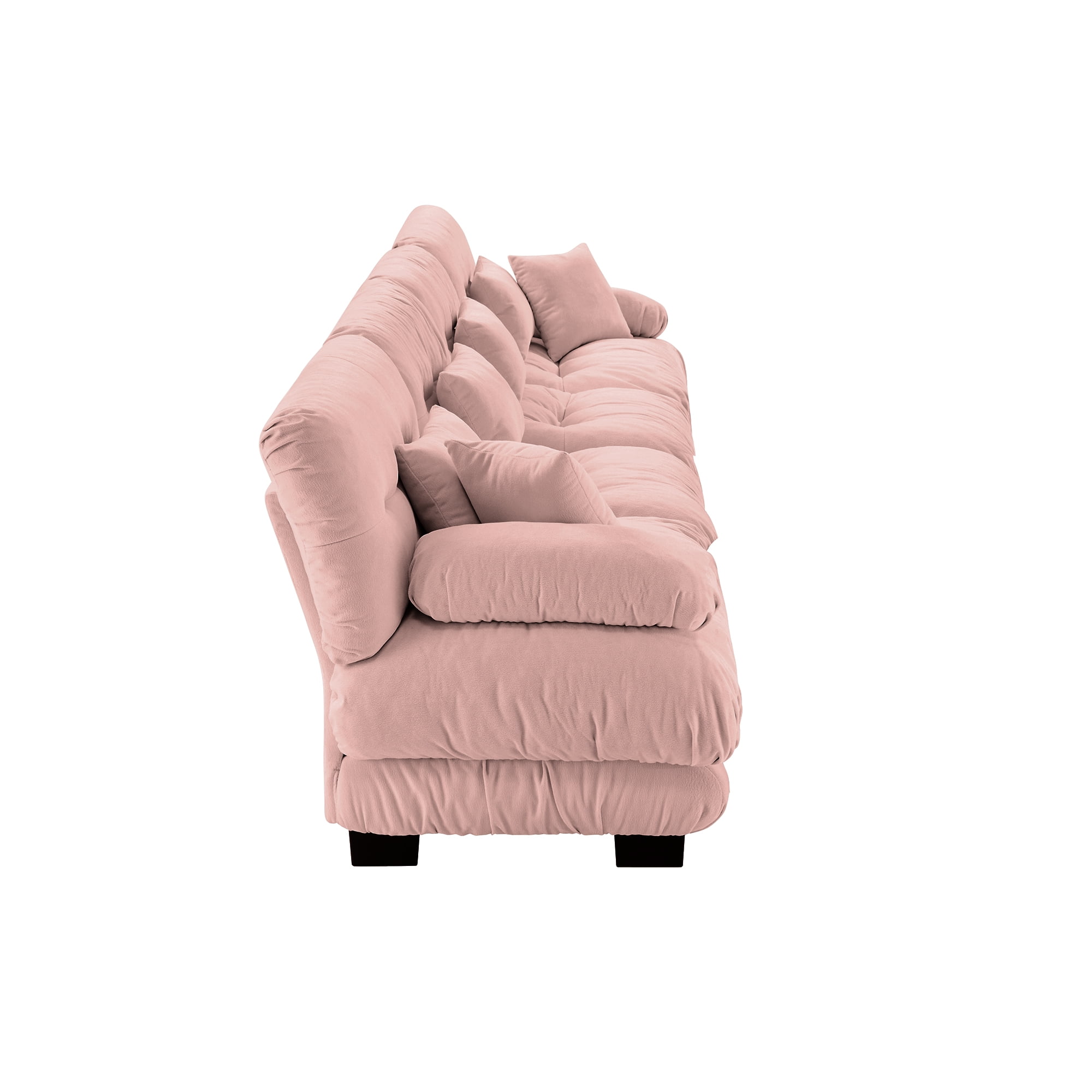 Gewnee Oversize Luxury Modular Pink Chenille Deep Seat 4-Seater Sectional Sofa Couch , Upholstered Sofa for Living Room