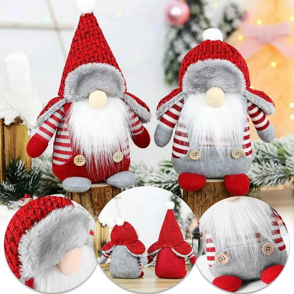 Wzzjkit Christmas Gnomes Christmas Decorations Cute Sitting Gnomes Plush Stuffed Toy Doll Home Office Indoor Outdoor Table Fireplace Window Ornament Decor Xmas Gift Christmas Gnome