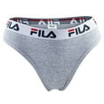 thumbnail image 4 of FILA Calzoncillos brasileños para mujer - Paquete de 4, cintura con logotipo, algodón elástico, color sólido Negro/Gris XL (X-Large), 4 of 5