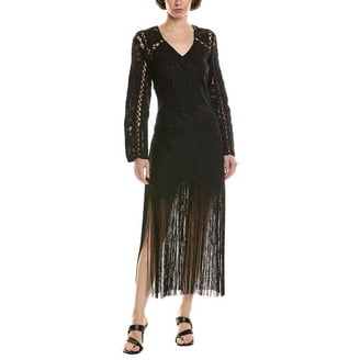 A.L.C. womens Nora Linen-Blend Midi Dress, 6, Black - Walmart.com