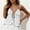 White, variant on Women Sexy Ruffle Mini Top V Neck Tie Front Spaghetti Strap Camisole Lightweight Flowy Tops