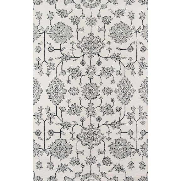 Momeni Valencia Hand Tufted Wool and Viscose Ivory Area Rug 2' X 3'