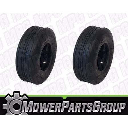 Wheelchair Tires Ribbed - (2) Puncture Resistant 11x4.00-5 Ribbed Tires with Liner Gravely Toro Hustler