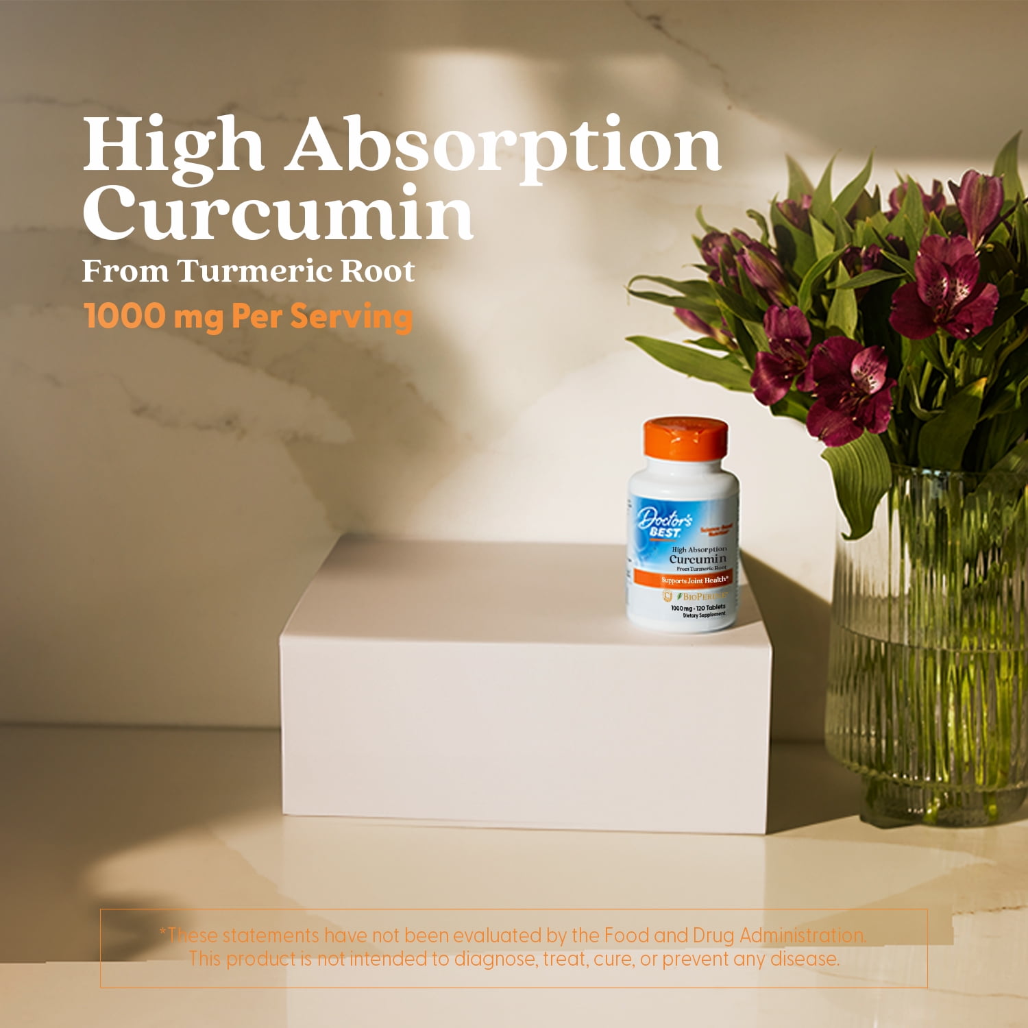 Doctor's Best Curcumin From Turmeric Root with C3 Complex & BioPerine, Non-GMO, Gluten Free, Soy Free, Joint Support, 1000 mg, 120 Tablets