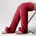 thumbnail image 1 of Chaussettes de Sol Ours en Peluche pour Femmes Bas Genouillères Chaussettes Hautes Chaudes Bas de compression Rouges, 1 of 6