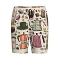 thumbnail image 4 of Fotbe Vintage Coffee Pajama Shorts for Men, Men's Pajama Bottoms, Sleepwear,Short Pajama Pants-3X-Large, 4 of 9
