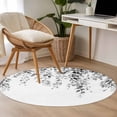 thumbnail image 4 of Round Rugs 3.3Ft, Grey Eucalyptus Round Area Rug Washable Indoor Throw Carpet, Weeping Botanical Leaf Watercolor Soft Non Slip Circle Rug for Laundry Room Patio Home Decor Aesthetic, 4 of 8