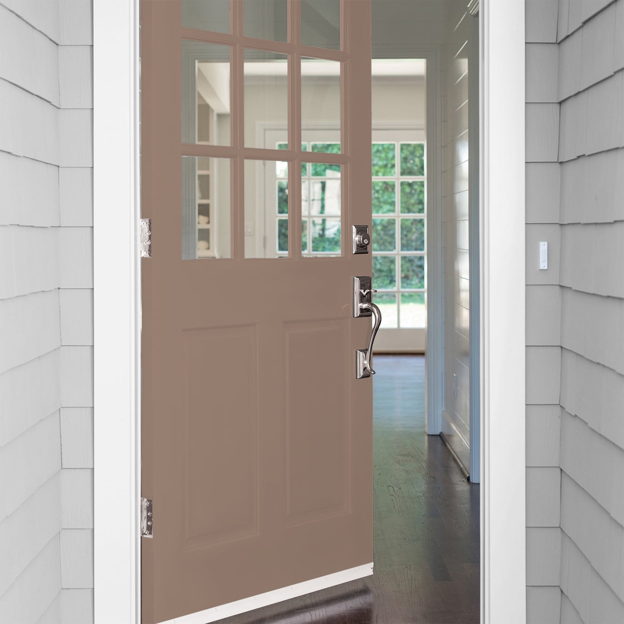Glidden HEP Peppered Pecan / Tan Satin Exterior Paint with Primer, 1 Quart