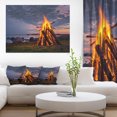 thumbnail image 1 of Bonfire on Beach in Summer Night - Landscape Canvas Art Print, 1 of 3