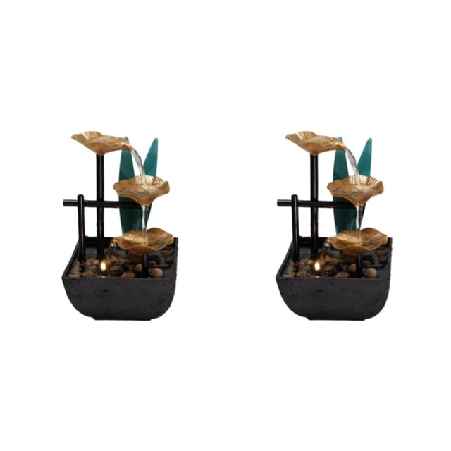Naiovety Tabletop Fountain Meditation Illuminated Flowing Water Decor Home Fountains Type1