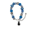 thumbnail image 2 of Delight Jewelry Silvertone Large 2-D Black Cat Back Blue Paw Print Bead Bracelet, 7"+2", 2 of 4