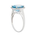 thumbnail image 2 of 10k White Gold 3.80ct Oval Blue Topaz and Diamond Halo Ring, 2 of 5