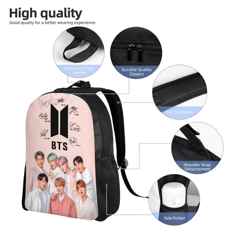 Kpop BTS Backpack Bookbag Casual Daypack Travel Backpacks for Work