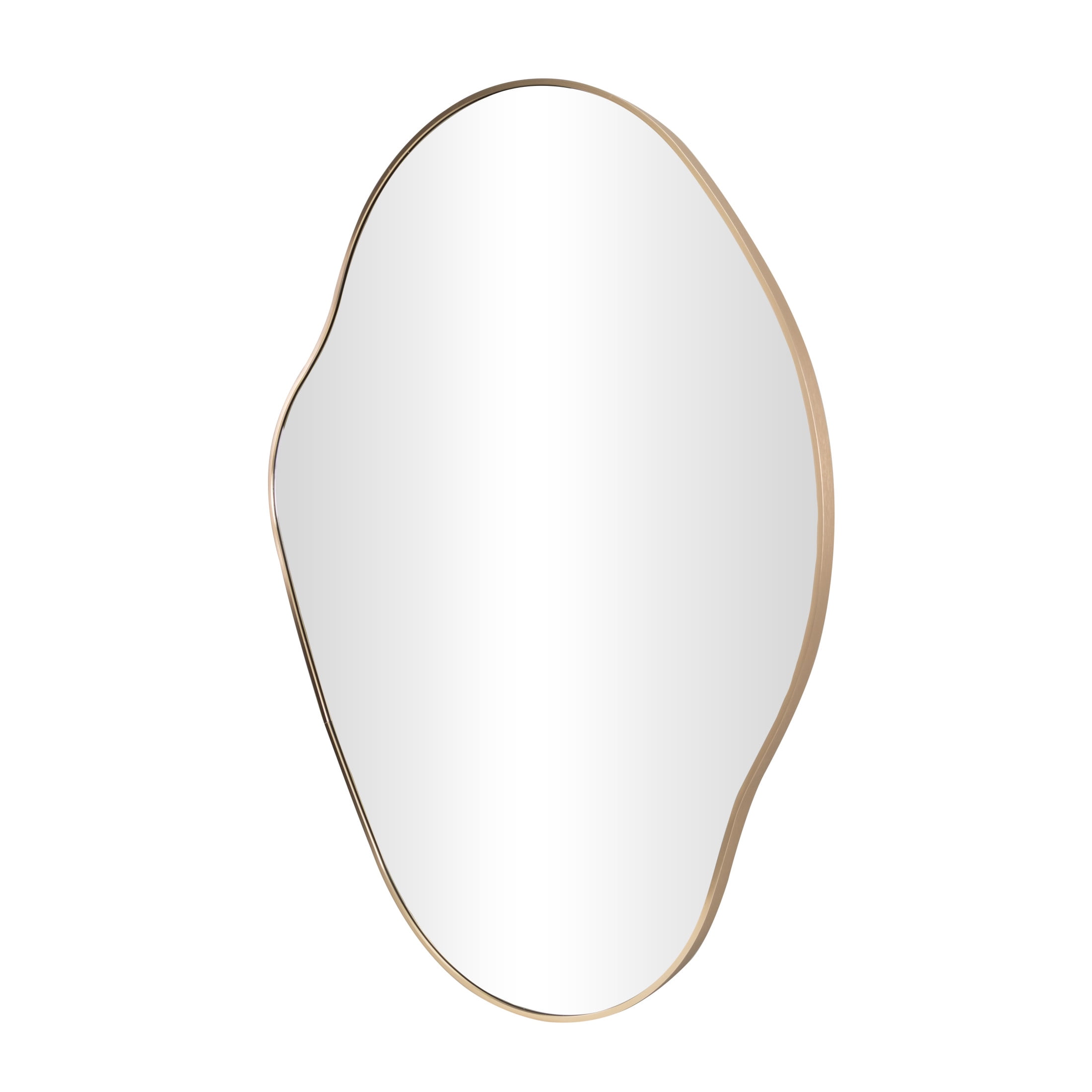 DecMode 32" x 42" Gold Wavy Abstract Wall Mirror