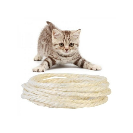 

GETFIT 1/4inch Premium Sisal Rope for Cats Scratching Post Toys Cat Scratch Strape for Cat to Exercise Claw Pet Friendly 5M or 3M