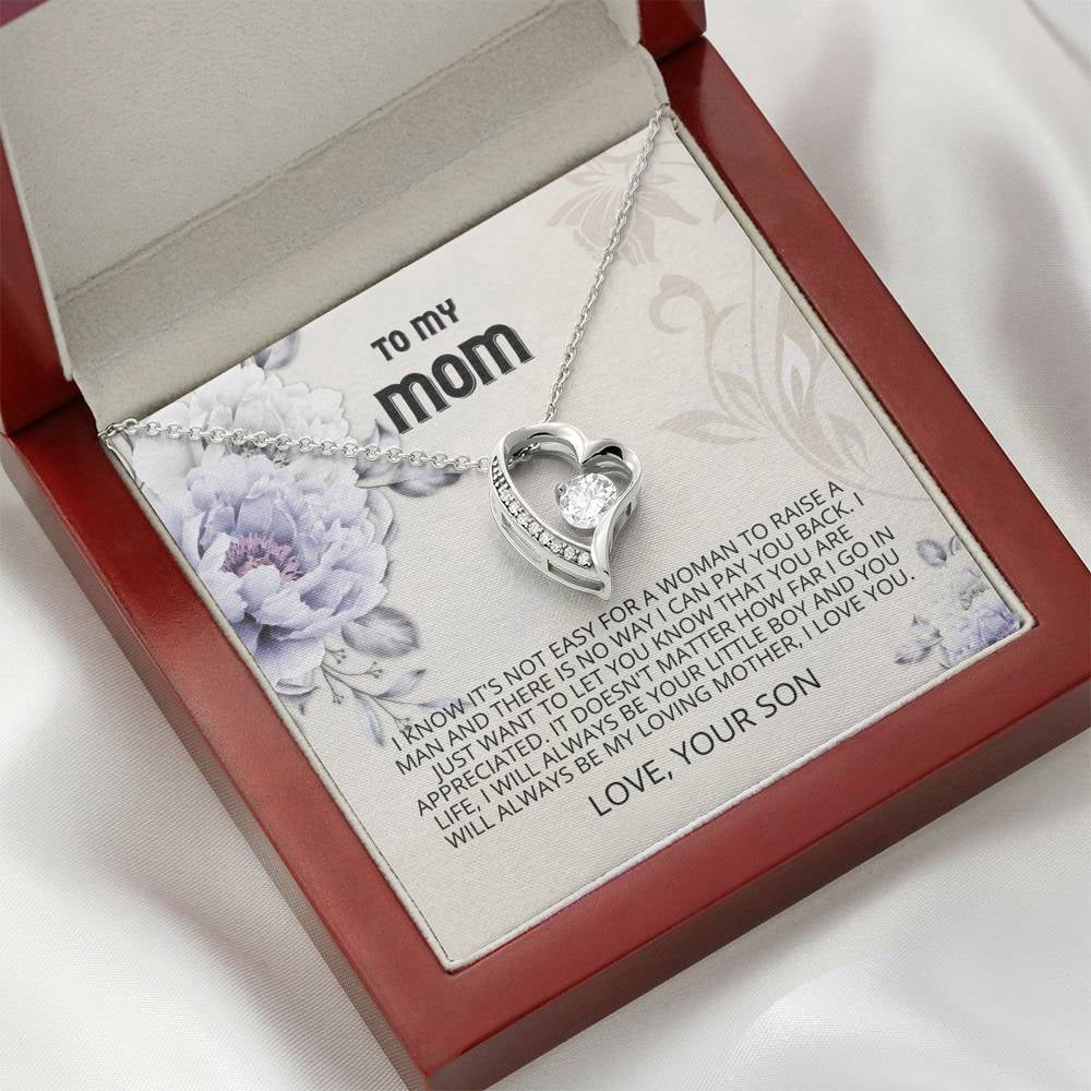 Mom - You Are Appreciated Forever Love Necklace, Mothers Day Card, Mother's Day Gift, Gift for Her, To My Mom, Son, Mom Jewelry, Son Gift to Mom, Gift for Mom from Son