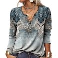 thumbnail image 4 of Blusas vintage para mujer, tops elegantes de manga larga para mujer, tops y blusas florales para mujer, ropa boho para mujer, 4 of 5