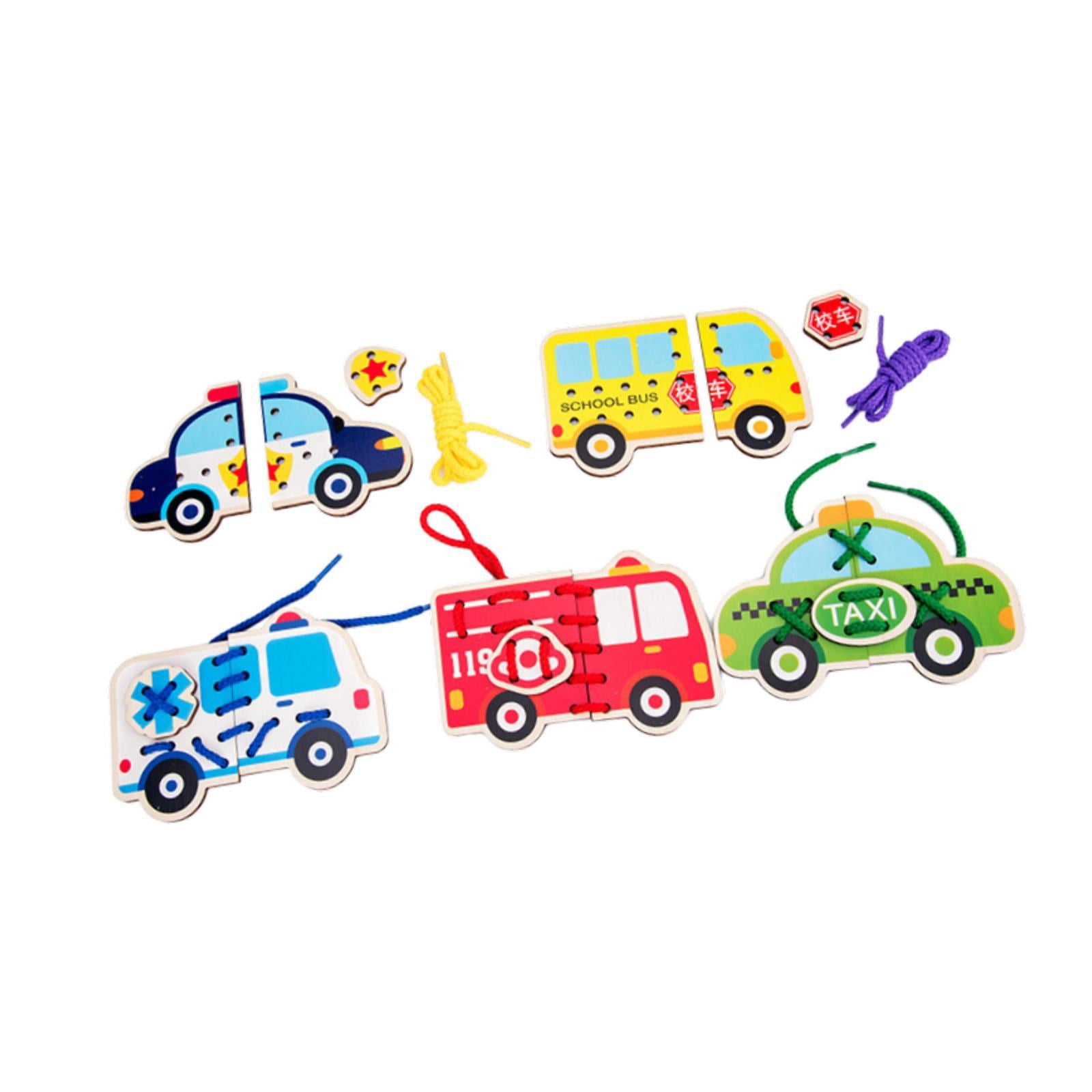 LeeQinersw Lacing Cards Gift for Boys Girls Early Development Threading Toys Sewing Kit Traffic