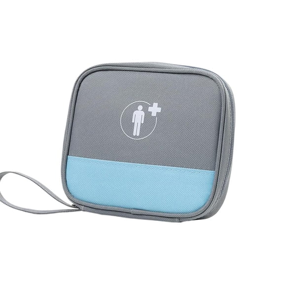 Portable Fabric First Aid Kit Bag, Handheld Emergency Medicine Storage Pouch for Car Vehicle Outdoor Travel