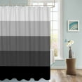 thumbnail image 3 of Fabric Shower Curtain, Black and Grey Striped Gradient Rustic Wood Board Bathroom Curtain with 12 Hooks Waterproof No Bad Odor Machine Washable Bath Curtains for Bathroom, Spa Room, 36"x72", 3 of 6