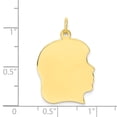 thumbnail image 2 of Beautiful 10K Plain Large .018 Gauge Facing Right Engravable Girl Head Charm, 2 of 2
