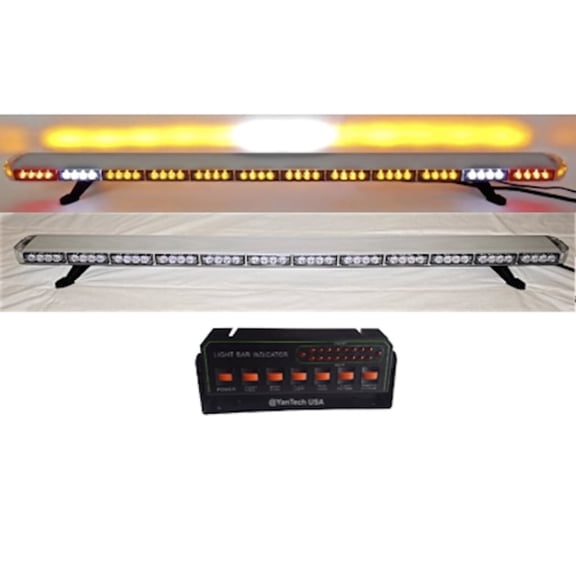 60" amber LED emergency light bar flashing tow/low truck wrecker w/ cargo lights, brake lights & turn signals