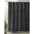 thumbnail image 2 of Shower Curtain Black Linen Texture Bathroom Curtains with Hooks, Waterproof Fabric Vintage Solid Color Bath Shower Curtains Set for Bathroom Bathtubs Decor 72x72 Inch, 2 of 8