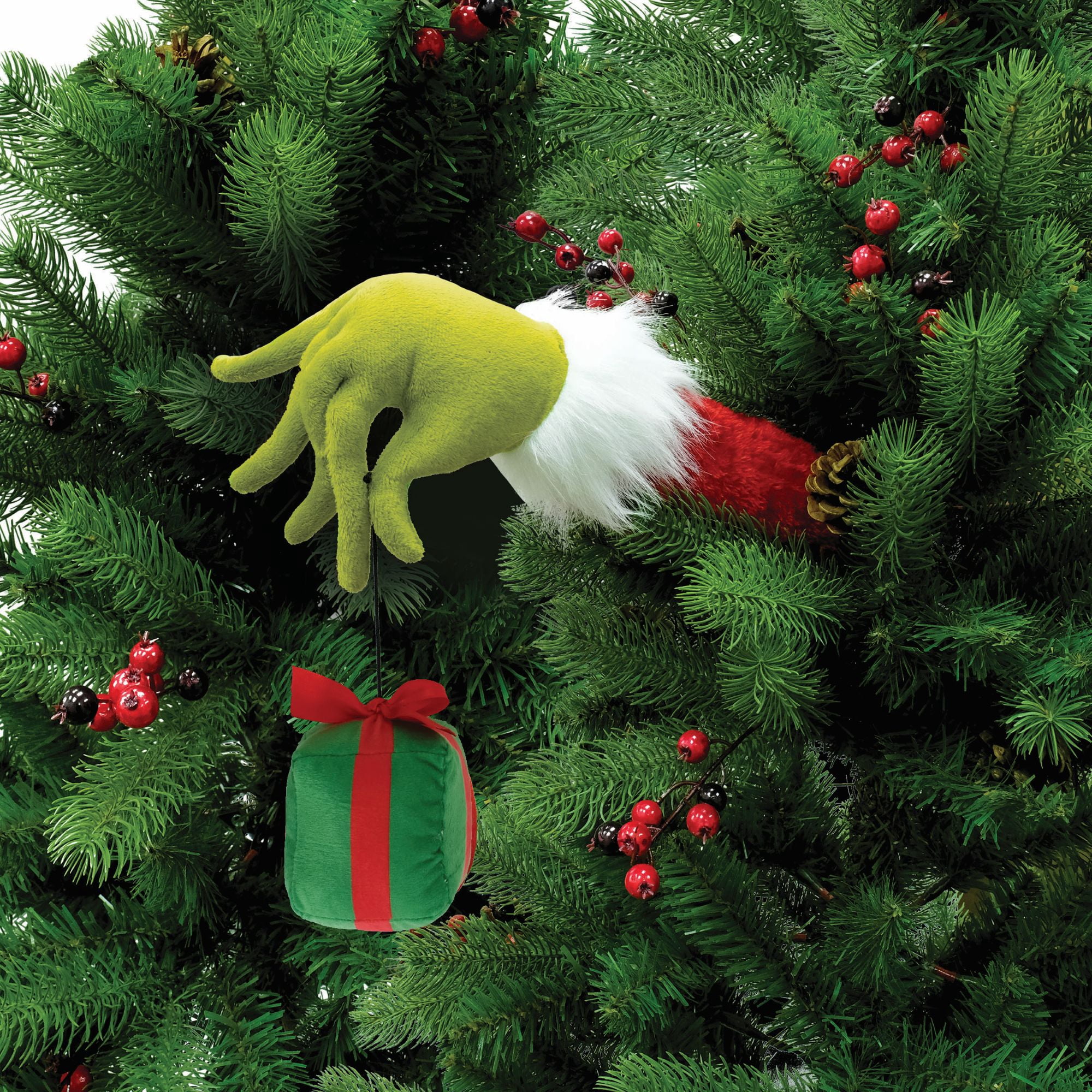 Dr. Seuss Grinch Plush Tree Hand Ornament, Multicolor, 13‑Inch, How the Grinch Stole Christmas