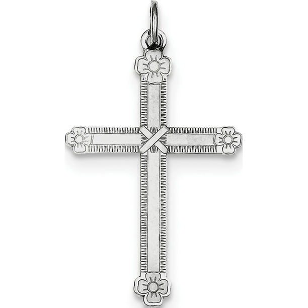 925 Sterling Silver SS Croix (16x30mm) Pendentif / Charme