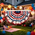 thumbnail image 4 of Miwamany Patriotic Pleated Fan Flag Banner,4th of July Decorations for Outdoor Porch & Railing, Red White & Blue Decor for 4th of July, Memorial Day, Independence Day Decorations, 4 of 6