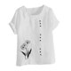 thumbnail image 4 of Karight Womens Cotton Gauze Shirt Dandelion Print Summer Beach Blouse Short Sleeve Casual Loose Comfy Tunic Tops Plus Size, 4 of 4