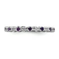 thumbnail image 4 of 925 Sterling Silver Stackable Expressions Amethyst & Diamond Ring Size: 10; for Adults and Teens; for Women and Men, 4 of 5