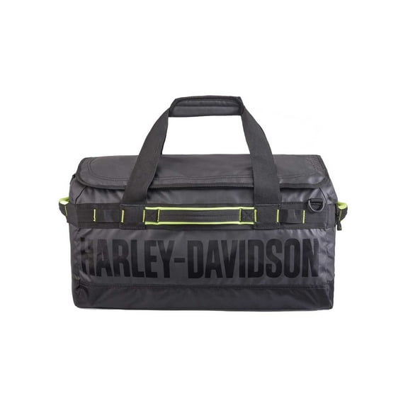 Harley-Davidson Nomad Water-Resistant Polyester Duffel Bag - Black/Lime, Harley Davidson