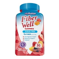 Vitafusion Fiber Well Sugar Free Fiber Supplement, Peach, Strawberry And Blackberry Flavored Supplements, 90 Count SHO20