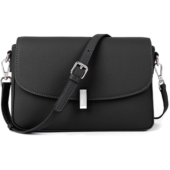 Leather Crossbody Bags for Women, Everyday Medium Purses Trendy, Women's Shoulder Handbags with Adjustable Strap